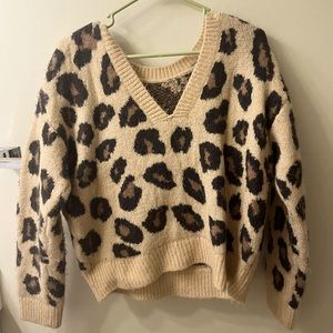 Cheetah print sweater top from PINK.